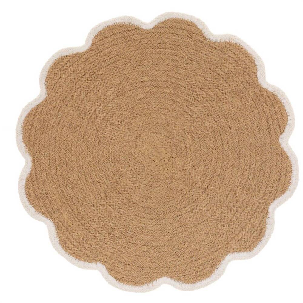 NEW BOSTON INTERNATIONAL 15" natural scalloped placemat - set of 4 in jute